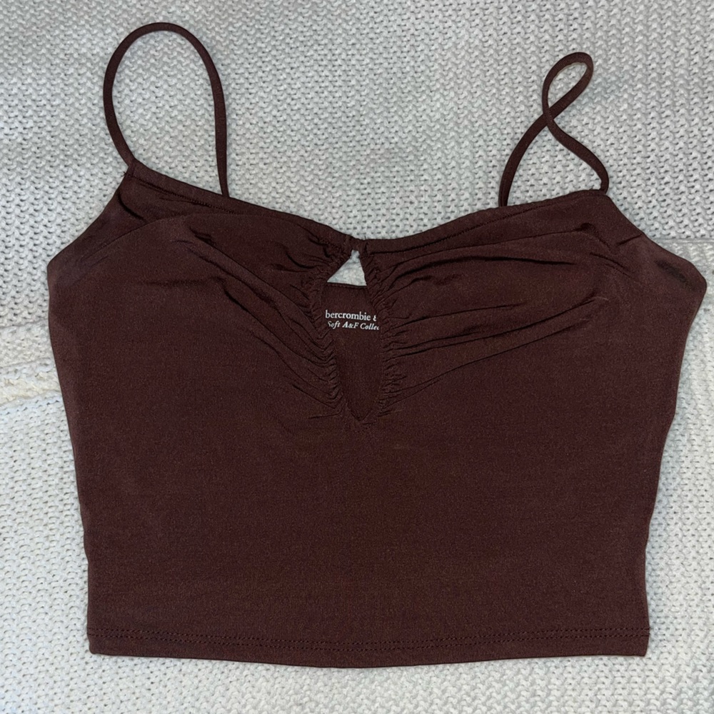 ABERCROMBIE AND FITCH BROWN TANK XSMALL